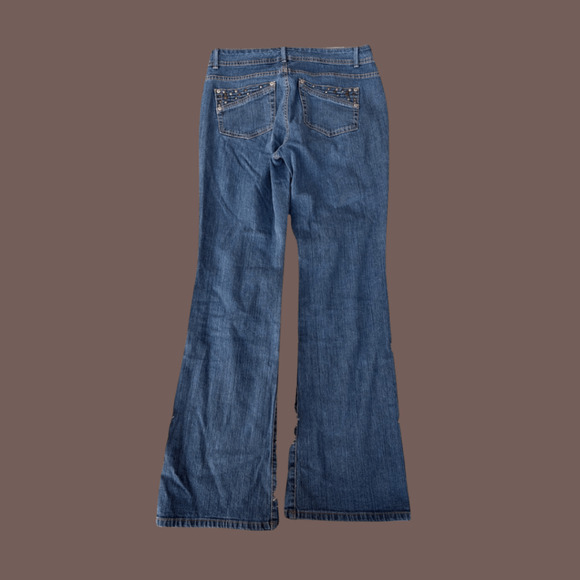 Charter Club Flare Jeans | Studded Blue Denim | Size 4 | Vintage - Picture 2 of 5